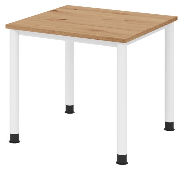 Scrivania bümö Serie H - Finitura: rovere nodato, Dimensioni: 80 x 80 cm, Struttura: bianco