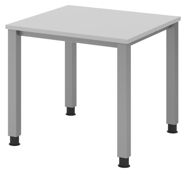 Scrivania bümö Serie Q - Struttura: argento, Dimensioni: 80 x 80 cm, Finitura: grigio