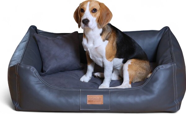 Tierlando® MADDOX VIP cuccia ortopedica VISCO velours Pelle finta S - XXL - dimensioni: 100x75cm | colore: 02 graphite