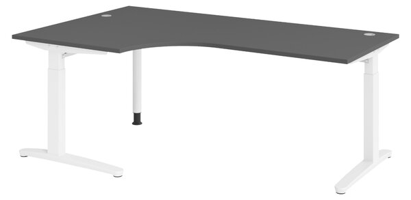 Scrivania bümö serie XB - Decorazione: grafite, dimensioni: scrivania angolare 200 x 120 cm, struttura: bianco