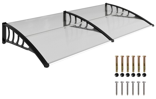 Outsunny Tettoia Moderna in Policarbonato, Alluminio e PP per Balconi, Finestre e Porte, 200x96x27 cm|Aosom