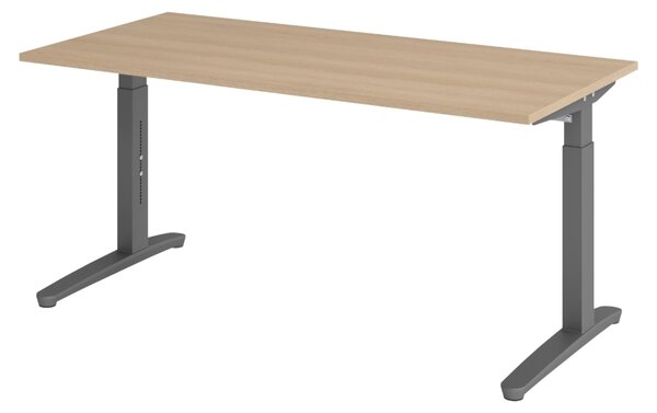 Scrivania bümö serie XB - Dimensioni: 160 x 80 cm, struttura: grafite, finitura: rovere