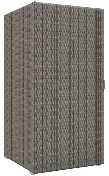 Outsunny Armadio da Giardino in Rattan PE con 2 Vani, 60x63x120cm, Grigio|Aosom