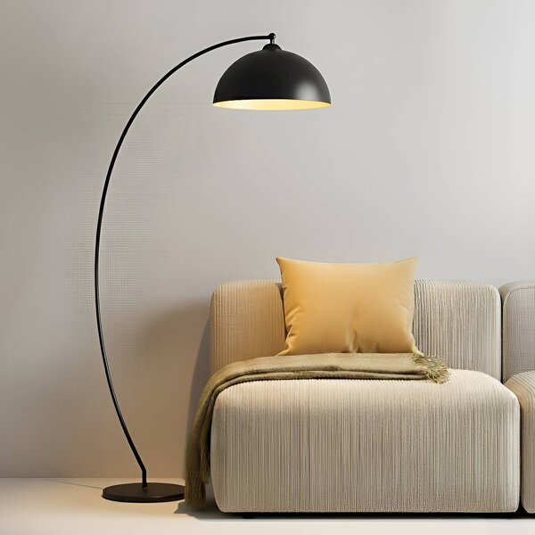 Lampada ad arco Jonera Lindby, Nero, Soggiorno / Sala da pranzo, Metallo, Giovanile, Lampada da terra