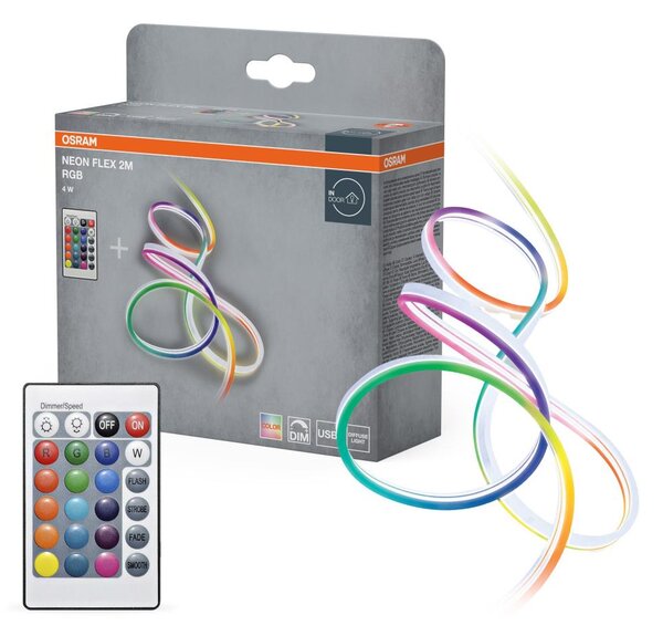Osram - Striscia LED RGB dimmerabile NEON FLEX 2m LED/4W/5V + telecomando