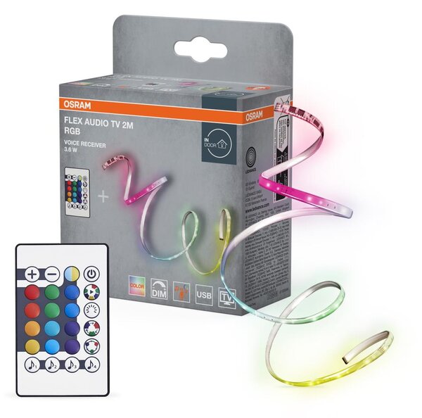 Osram - Striscia LED RGB dimmerabile per TV FLEX AUDIO 2m LED/3,6W/5V + DO