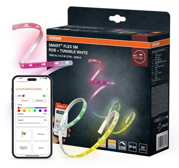 Osram - Striscia LED RGB dimmerabile per esterni SMART+ FLEX FLEX 5m LED/14,5W/230V IP44 Wi-Fi