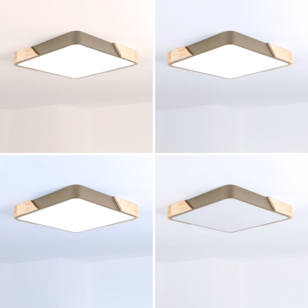 BRILAGI - lampada LED dimmerabile PILANA SQUARE LED/48W/230V rovere/beige 42x42 cm + telecomando