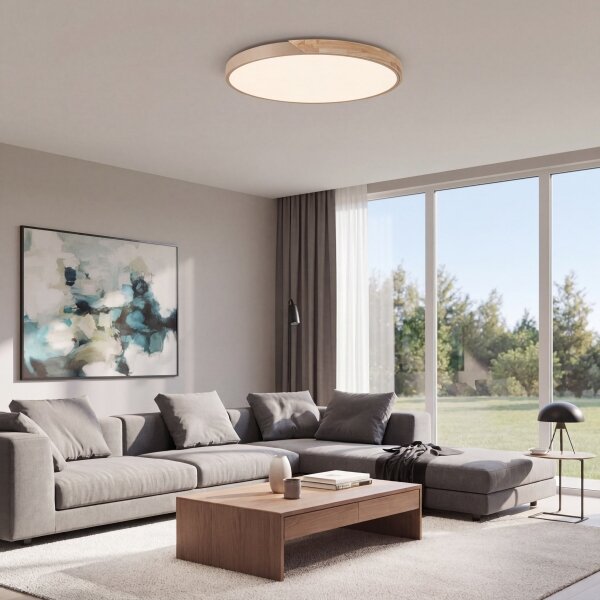 BRILAGI - Lampada LED dimmerabile PILANA LED/72W/230V rovere/beige diam. 80 cm + telecomando
