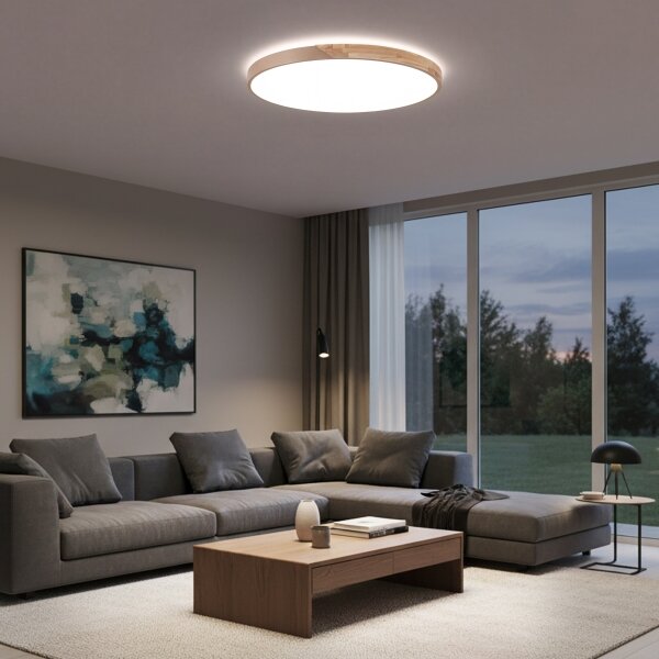 BRILAGI - Lampada LED dimmerabile PILANA LED/72W/230V rovere/beige diam. 80 cm + telecomando