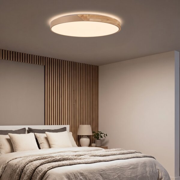 BRILAGI - Lampada LED dimmerabile PILANA LED/72W/230V rovere/beige diam. 80 cm + telecomando