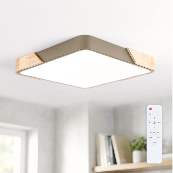BRILAGI - lampada LED dimmerabile PILANA SQUARE LED/48W/230V rovere/beige 42x42 cm + telecomando