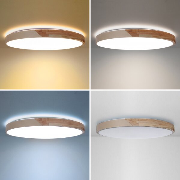 BRILAGI - Lampada LED dimmerabile PILANA LED/72W/230V rovere/beige diam. 80 cm + telecomando