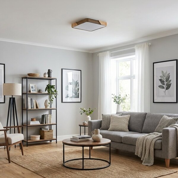 BRILAGI - lampada LED dimmerabile PILANA SQUARE LED/48W/230V rovere/beige 42x42 cm + telecomando