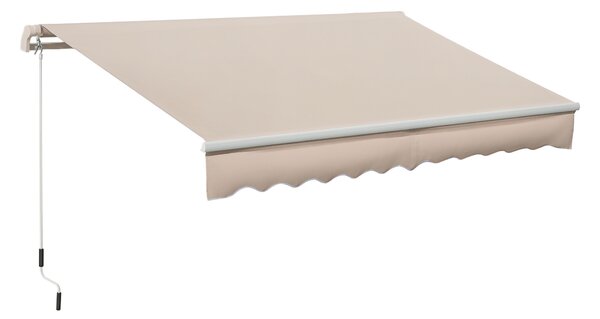 Outsunny Tenda da Sole a Bracci Avvolgibile per Esterno con Apertura a Manovella, 295x200 cm, Beige | Aosom Italy