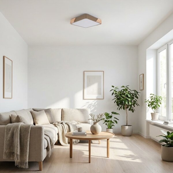 BRILAGI - Plafoniera LED PILANA SQUARE LED/24W/230V rovere/beige 32x32 cm
