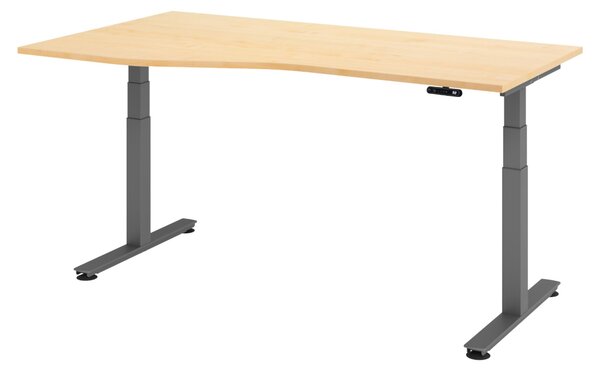 Scrivania elettrica bümö XDSM - Finitura: acero, struttura: grafite, dimensioni: 180 x 100 cm
