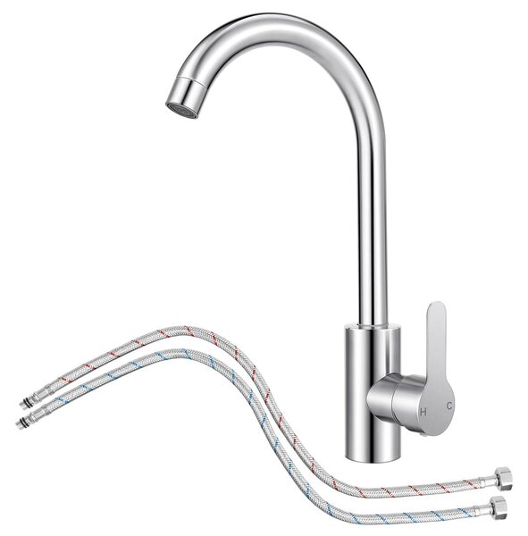 Miscelatore da lavabo Mono ad arco alto - Girevole a 360° in acciaio inossidabile
