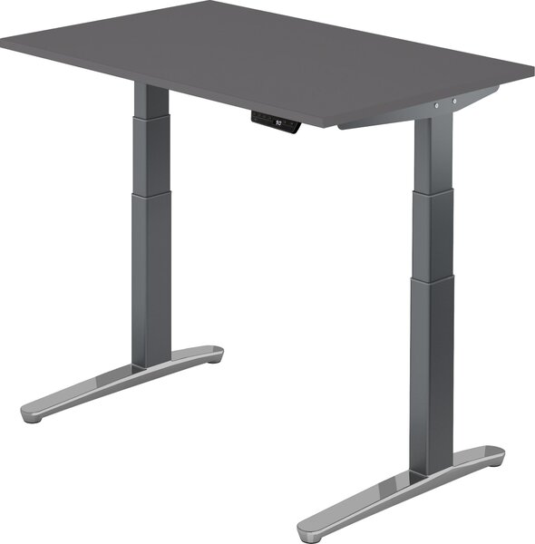 Scrivania elettrica bümö XBHM - Dimensioni: 120 x 80 cm, finitura: grafite, struttura: grafite/alluminio lucido