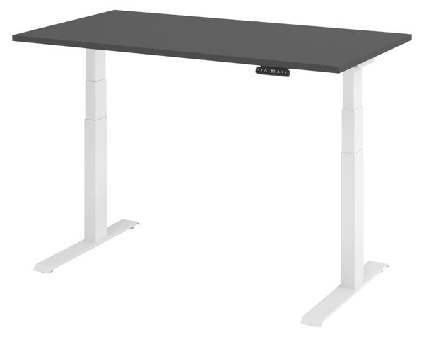 Scrivania elettrica bümö modello XDKB - Finitura: grafite, struttura: bianca, dimensioni: 140 x 80 cm