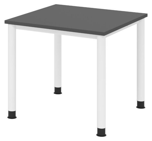 Scrivania bümö Serie H - Dimensioni: 80 x 80 cm, Finitura: grafite, Struttura: bianca