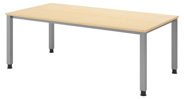 Scrivania bümö Serie Q - Finitura: acero, struttura: argento, dimensioni: 200 x 100 cm