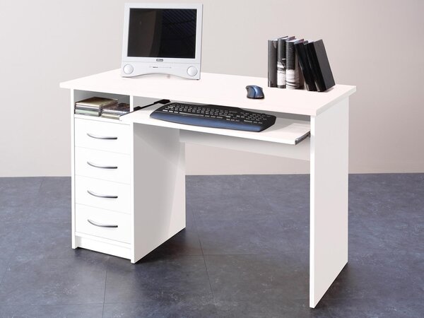 Scrivania >Taunton< bianca - 110x75x55 cm (LxAxP)