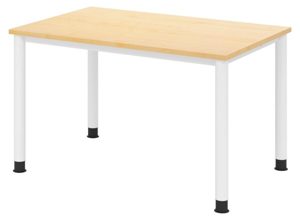 Scrivania bümö Serie H - Finitura: acero, Dimensioni: 120 x 80 cm, Struttura: bianco