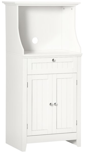 HOMCOM Mobile Cucina per Microonde con Cassetto e Armadietto 2 Ante, 60x40x122.5 cm, Bianco | Aosom Italy