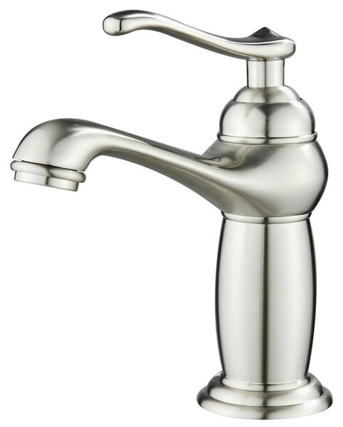 Miscelatore per lavabo in stile retrò, ottone spazzolato, monoblocco