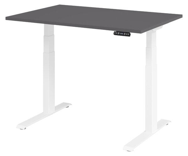 Scrivania elettrica bümö XDKB - Dimensioni: 120 x 80 cm, finitura: grafite, struttura: bianco