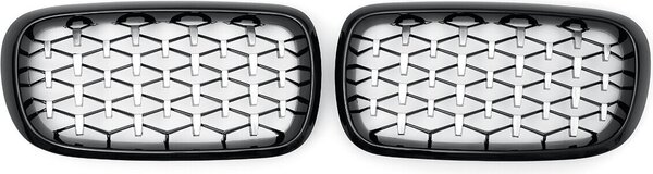 1Pair Nero Chrome anteriore rene griglia griglia per BMW X5 F15 X6 F16 2014-2017 LH RH