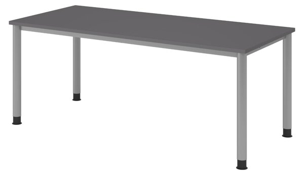 Scrivania bümö Serie H - Struttura: argento, finitura: grafite, dimensioni: 180 x 80 cm