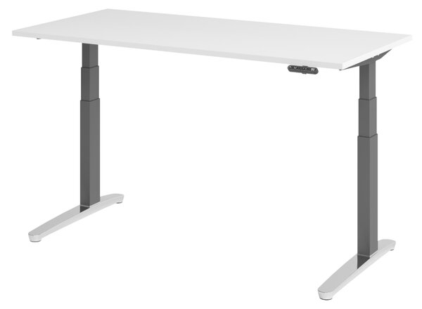 Scrivania elettrica bümö XBHM - Decorazione: bianco, dimensioni: 160 x 80 cm, telaio: grafite/alluminio lucido