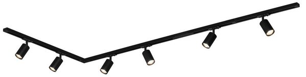 Sistema a binario Briloner Rail, set completo, 6 faretti GU10, orientabili, girevoli, nero, 2,25 m