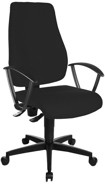 Sedia girevole da ufficio Topstar nera con contatto permanente 420-550 mm senza braccioli
