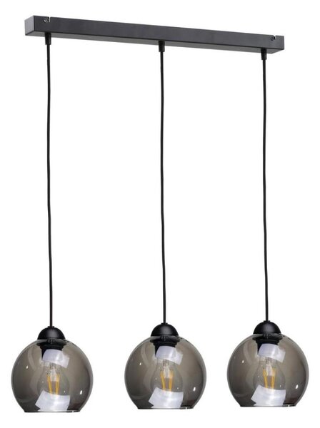 Lampadario a sospensione con filo UNO 3xE27/60W/230V nero/fumé