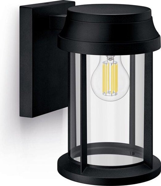 Lampada da parete per facciate esterne BELLINI E27 IP44 tonda nera Philips