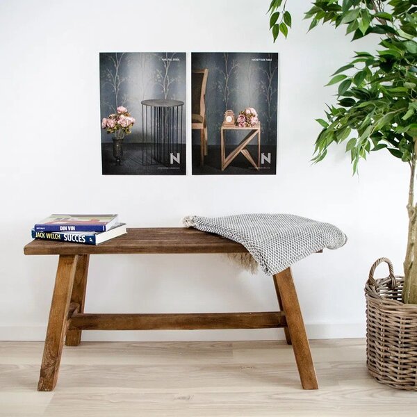 Panca da giardino marrone in legno massiccio Barcelona – House Nordic