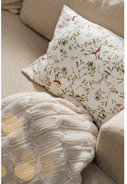 Federa con motivo natalizio 40x40 cm Mistletoe - Linen Tales