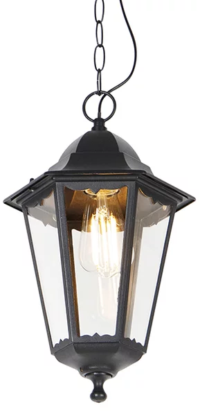 Classica lampada a sospensione da esterno nera IP44 - Havana Up