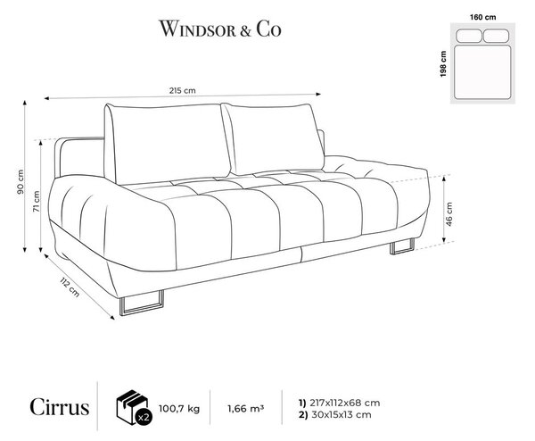 Divano letto beige a tre posti Cumulus - Windsor & Co Sofas