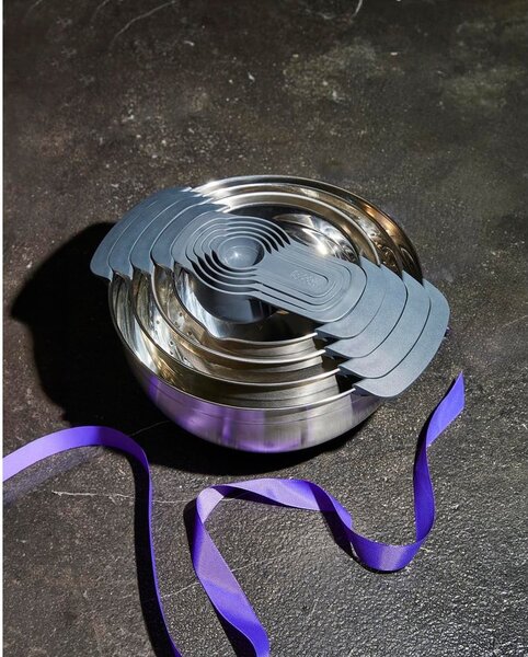 Ciotole in argento lucido in set di 9 pezzi Nest 100 Collection - Joseph Joseph