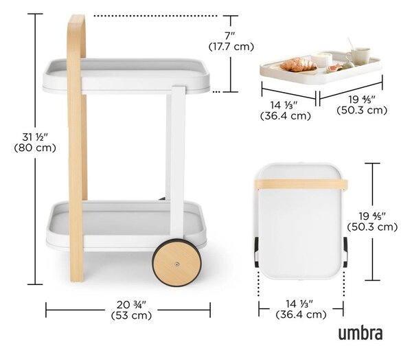 Tavolo da portata su rotelle 44x53 cm Bellwood - Umbra