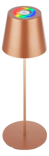 Briloner 7510013 - Lampada da tavolo dimmerabile LED RGB CALIDA, 2,5 W/5 V, IP44, batteria 1200 mAh, finitura bronzo