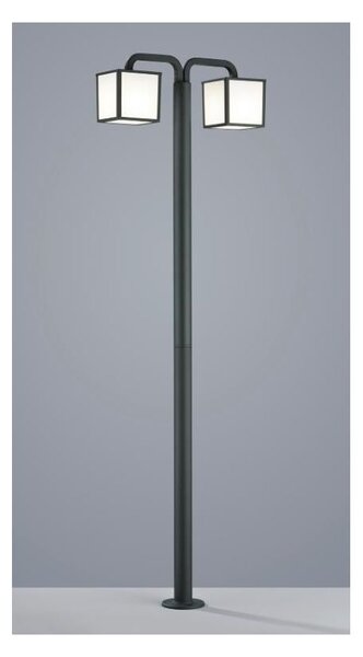 CUBANGO LAMPIONE DA ESTERNO A CUBO IP54 2 LUCI MODERNO ANTRACITE A LUCE DIFFUSA