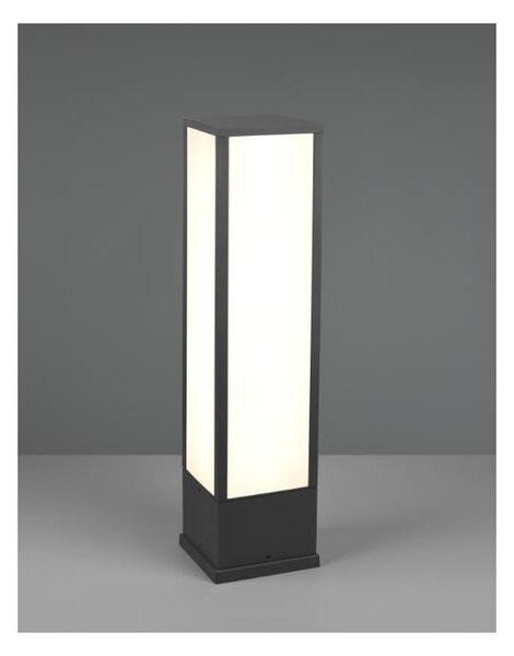 FUERTE PALETTO DA ESTERNO MODERNO COLORE ANTRACITE IP54 LED 15W LUCE 3000K