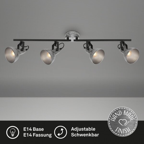 Briloner 2049-044 - Faretto RETRO 4xE14/40W/230V grigio