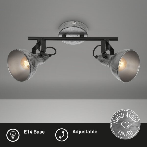 Briloner 2049-024 - Faretto RETRO 2xE14/40W/230V grigio