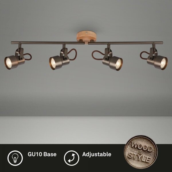 Briloner 2872-045 - Faretto LED TAHUN 4xGU10/5W/230V 3000K marrone